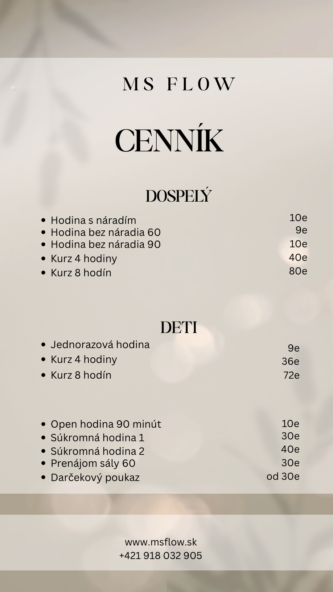 Cenník
